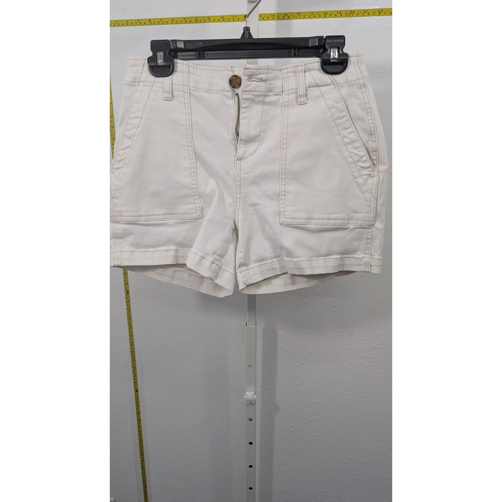 Liverpool Los Angeles White Utility‎ Denim Shorts Womens Size 10 30 High Rise